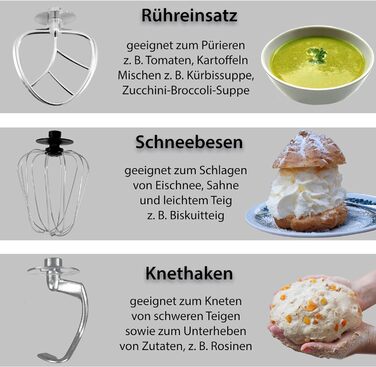 Кухонна машина Syntrox Germany 1500 Вт з м'ясорубкою, міксером та 7,5 л чашею з нержавіючої сталі, червона