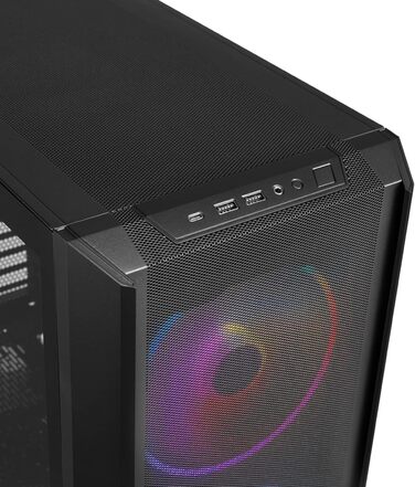Ігровий корпус для ПК LIAN LI LANCOOL 216, чорний, E-ATX, з підсвіткою RGB, 2x 160 мм вентилятори, Midi Tower