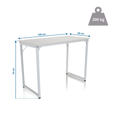 Письмовий стіл для комп'ютера WORKSPACE I 100 x 50 см, білий, hjh OFFICE