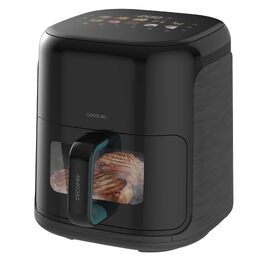 Аерофритюрниця-гриль Cecotec Cecofry Grill Smokin'Prime 4000, 4 л, 1900 Вт, з функцією копчення, гриль-панеллю та рухомою перегородкою, чорна