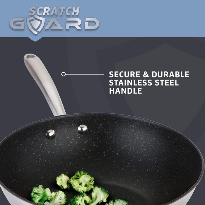 Набір сковорідок з нержавіючої сталі Prestige Scratch Guard для індукції, 2 шт. – антипригарні, діаметром 25 см та 29 см, стійкі до подряпин, можна мити в посудомийній машині