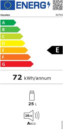 Міні-холодильник Cecotec Bahamas Pat 25 л, 12V/220V, для авто і кемпінгу, охолодження та нагрів, температура 7-65°C, портативний