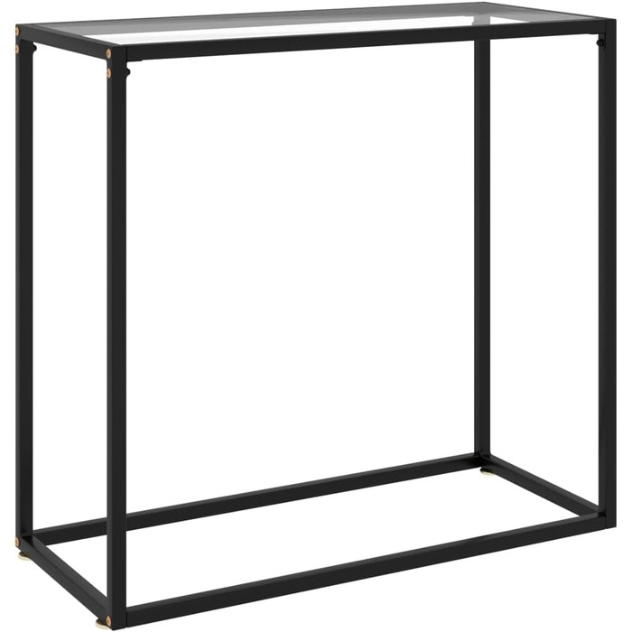 Скляний консольний стіл vidaXL, прозорий, 80x35x75 см — туалетний, приліжковий, для коридору, журнальний, гартоване скло