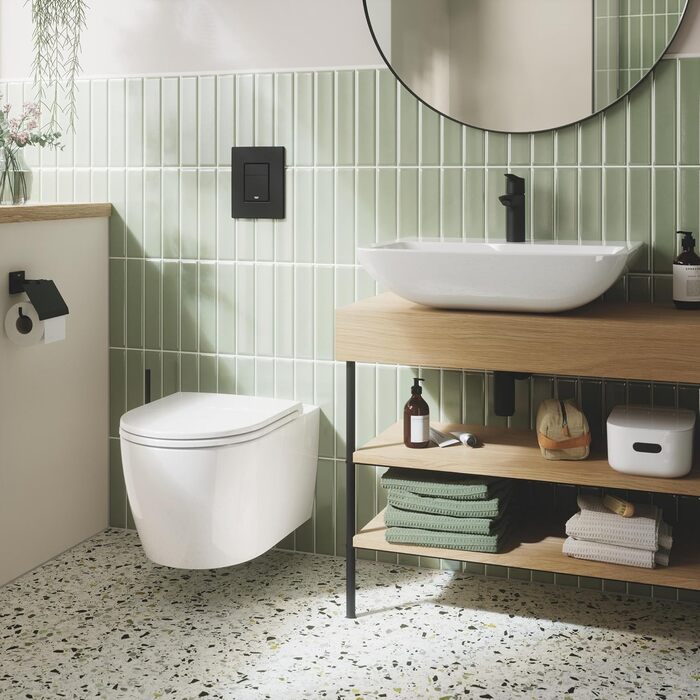 Змішувач для ванної кімнати GROHE Start, економічний, холодна вода в середній позиції, з поп-ап переливом, хром, 17 см