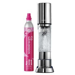 Сифон для газування води SodaStream ENSO з пляшкою 1л та циліндром CO2, сріблястий