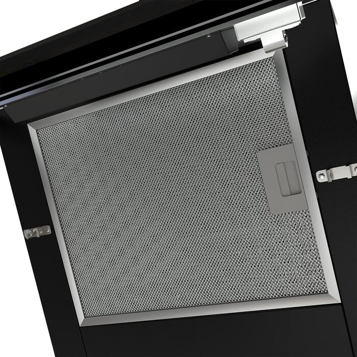 Похила витяжка для кухні CIARRA CBCB6736C 60 см, чорна, LED-підсвітка, потужність 370 м³/год, рівень шуму 57 дБ, режими відведення та рециркуляції