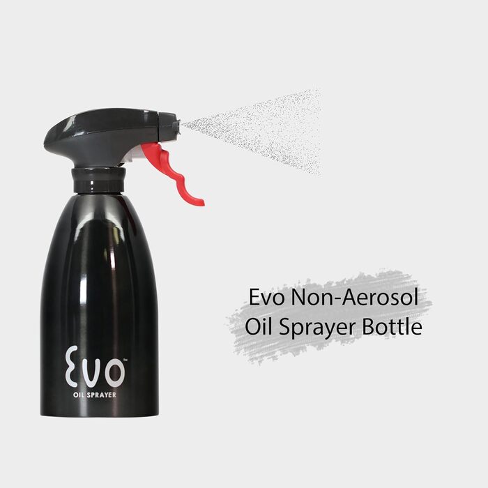 Спрей-диспенсер для олії Evo Oil Sprayer 8113BLK, пляшка з чорної нержавіючої сталі для кулінарних та оливкових олій, 473 мл