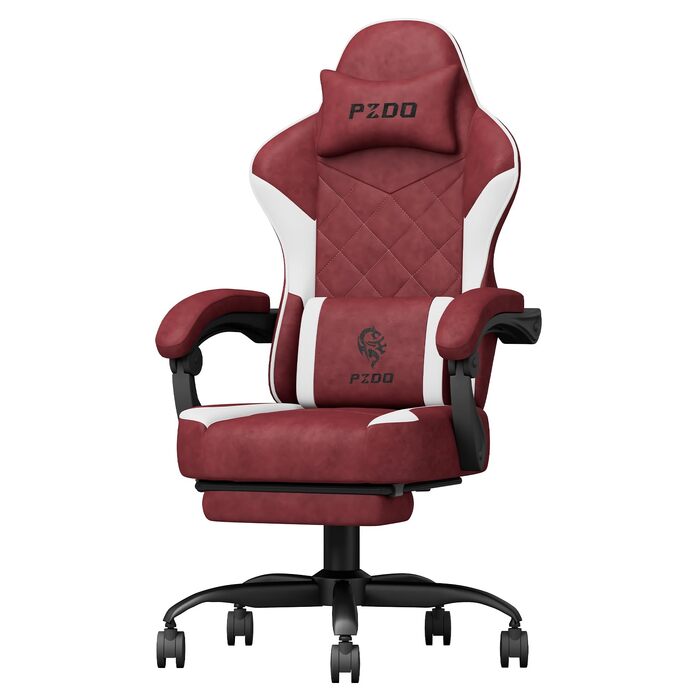 Ігрове крісло Gaming Chair з підставкою для ніг, ергономічний комп'ютерний стілець з високотехнологічної тканини для дорослих та підлітків, червоне