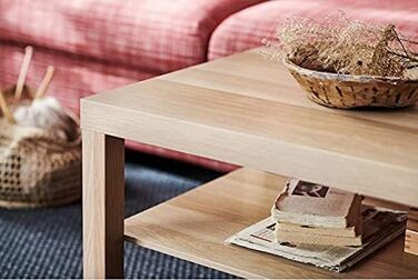 Журнальний стіл IKEA Lack 90x55 см, білий з ефектом дуба