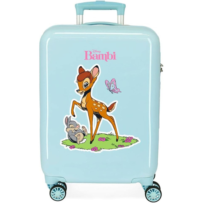 Дитяча валіза Disney Bambi, жорсткий корпус, синя, 38x55x20 см, ABS, 34 л, 4 колеса
