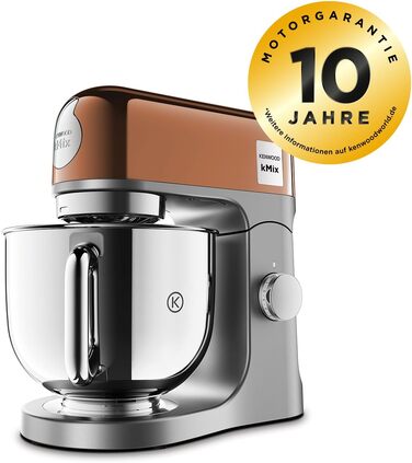 Планетарний міксер Kenwood kMix Editions KMX760BC, 1000 Вт, чаша з нержавіючої сталі 5 л, з набором для кондитерських виробів та захисним екраном, Roségold