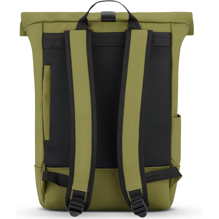 Рюкзак Johnny Urban Harvey Medium ролтоп, 15 л, водостійкий, оливковий, з відділенням для ноутбука, універсальний для міста, роботи, навчання, матове PU-покриття