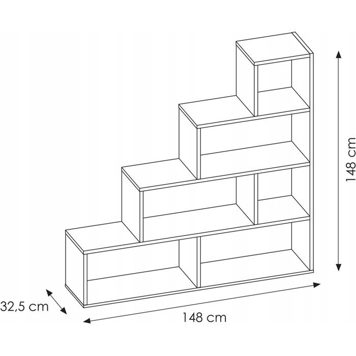 Стелаж Meble Wójcik Zak 148 x 148 x 32,5 см, білий