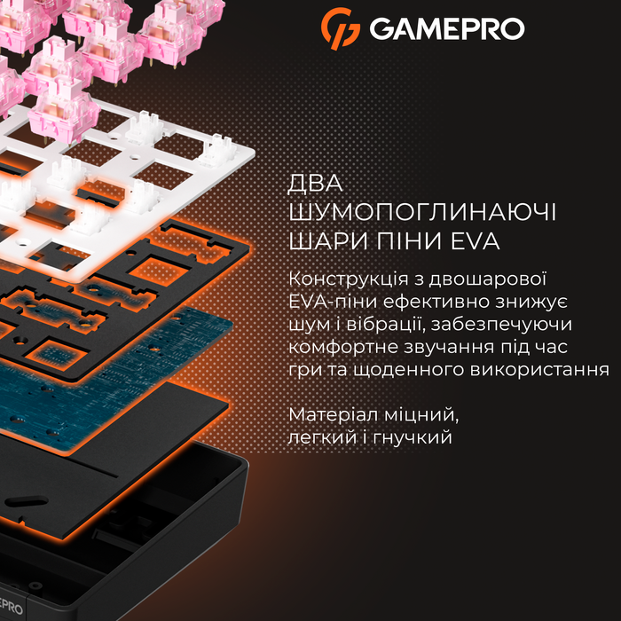 Дротова механічна клавіатура GamePro MK130 V2 Infinity QLAB Sakura Black (MK130-V2-B-QS)