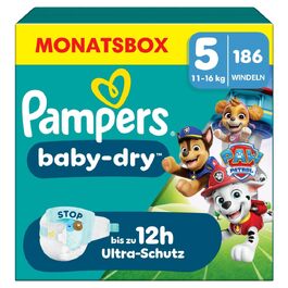 Підгузки Pampers Baby-Dry Paw Patrol Edition розмір 5 (11-16 кг), 186 шт, захист від протікань