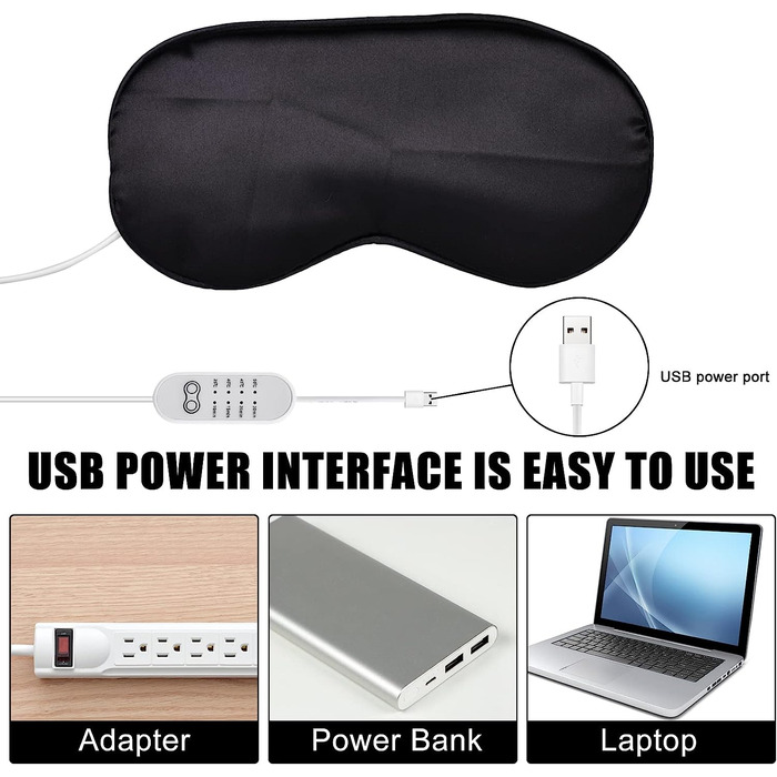 Зігріваюча USB маска для очей 2 в 1 при сухості та втомі очей, парова маска для сну, полегшення при блефариті, ячмені, MGT