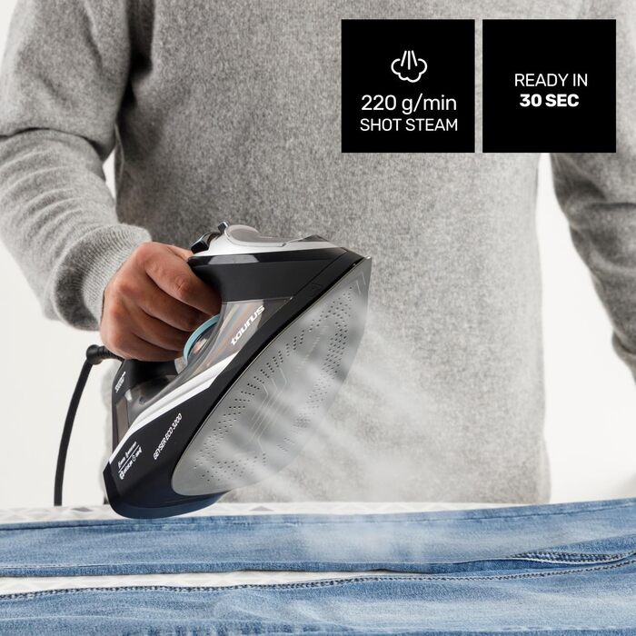Праска Geyser Eco 3200: 3200 Вт, підошва Ultra X-Slide, 220 г/хв, антиналіт, захист від протікання, самоочищення, ECO-режим