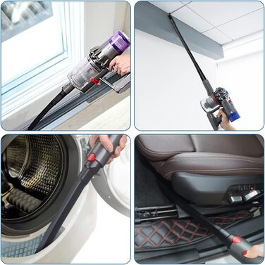 Комплект аксесуарів для пилососа Dyson V7/V8/V10/V11/V15: гнучкий телескопічний шланг-подовжувач, довга плоска насадка для щілин, адаптер для прибирання кутів і важкодоступних місць