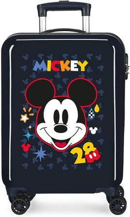 Дитяча валіза Disney Mickey, синя, 38x55x20 см, ABS, 34 л, 4 колеса, ручна поклажа