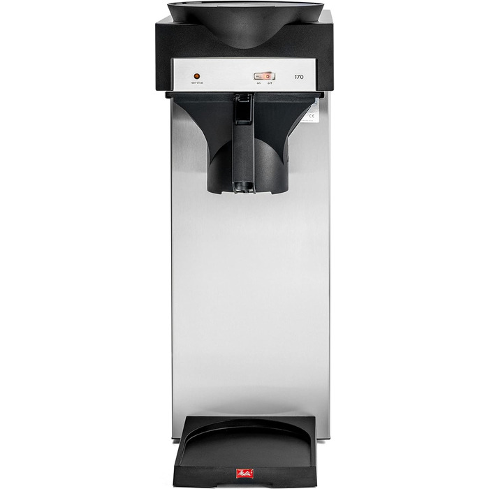 Кавоварка Melitta 20348 з фільтром, скляна колба, 1,8 л, підігрів, нержавіюча сталь/чорна
