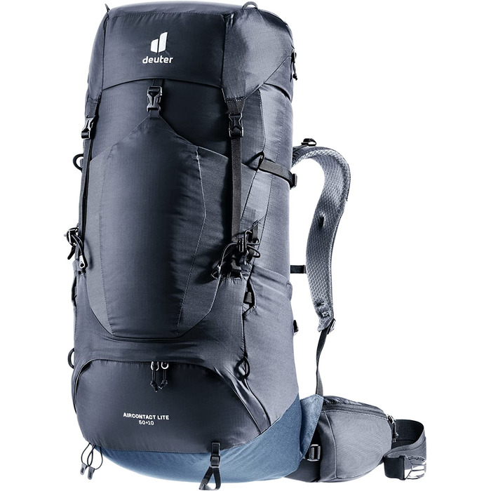 Рюкзак для трекінгу Deuter Aircontact Lite 50+10 л, легкий, чорний-синій