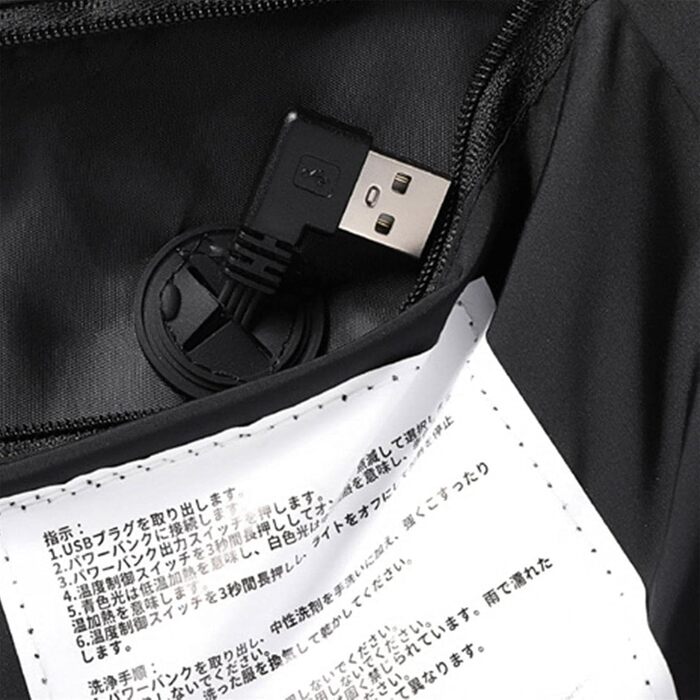 Електричний зігріваючий жилет з USB для чоловіків та жінок, зимовий жилет з підігрівом (9/11/13 зон нагріву) для гірських лиж та прогулянок, чорний, розмір L