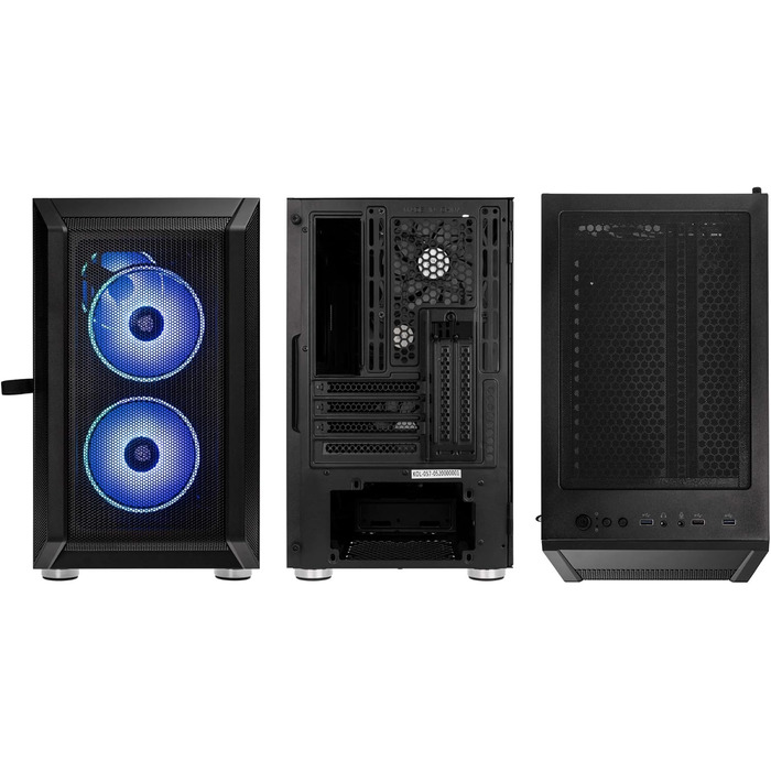 Корпус для ПК KOLINK Citadel Mesh RGB Micro-ATX, скляна панель, чорний, прозоре бічне вікно, компактний корпус для комп'ютера