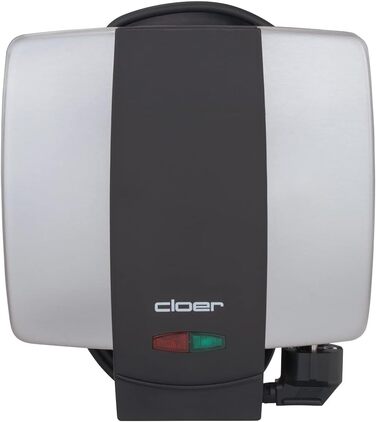 Вафельниця Cloer 1431 для 9 коричних вафель, антипригарне покриття, 930 Вт, індикатор готовності, відсік для шнура, нержавіюча сталь