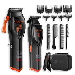 Машинка для стрижки волосся MAXGROOM Profi Set 9000 об/хв з керамічними лезами, чорна. Акумуляторна, з LED-дисплеєм, для стрижки та моделювання