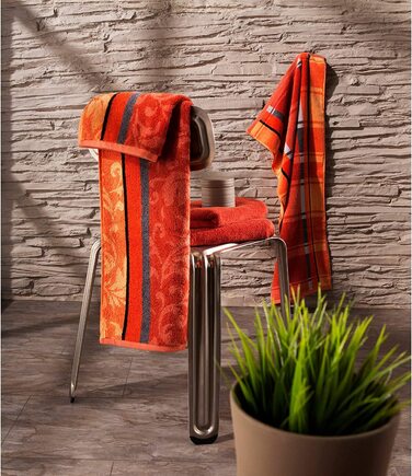 Рушники набір Erwin Müller Ludwigsburg 4 шт. 50x100 см, 100% бавовна, теракотовий, м’які та вологопоглинаючі, петлі з обох сторін