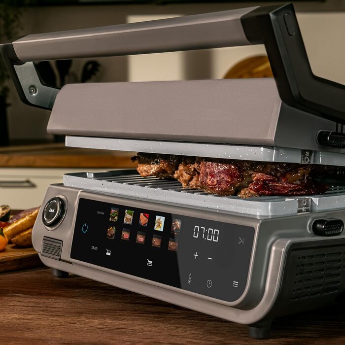 Електричний контактний гриль Cecotec Rock'nGrill 2200 Dual, 2000 Вт, розкладний на 180°, Smash-функція, 29x23 см