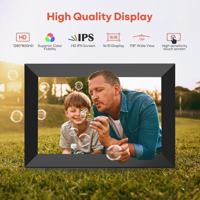 Цифрова фоторамка Frameo WLAN (набір 2 шт), 10.1 дюйма, IPS Touchscreen 1280x800, 32GB пам'яті, з автоматичним поворотом та віддаленою передачею фото