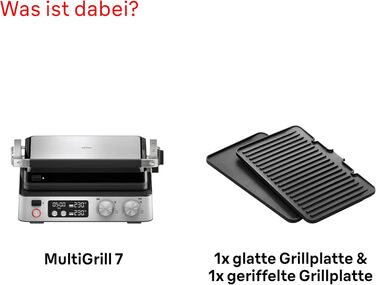 Електричний гриль Braun MultiGrill 7 CG7020: 3-в-1 (контактний гриль, BBQ, духовка), 2000W, велика площа для приготування (12 бургерів), для дому, легко миється
