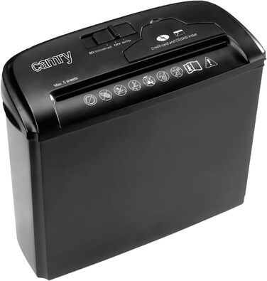 Шредер Camry для паперу, CD/ATM карт, чорний, багатобарвний