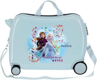 Дитяча валіза Disney Frozen Die Eiskönigin, жорсткий ABS, 50x38x20 см, синя, 34 л, 2,1 кг, 4 колеса, з кодовим замком, ручна поклажа