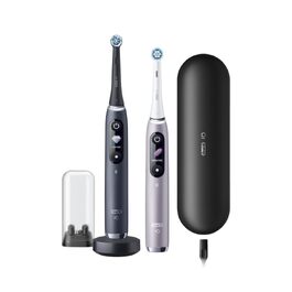 Електрична зубна щітка Oral-B iO 9 Duopack (2 щітки), чорна та рожева, з штучним інтелектом, дорожніми кейсами та насадками