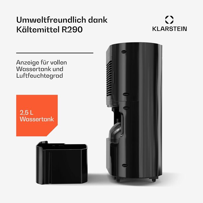Klarstein AeroDry Smart 12l - електричний осушувач повітря 12л/день, білий, з Wi-Fi, LED дисплеєм та фільтром вугілля, для приміщень до 18м²