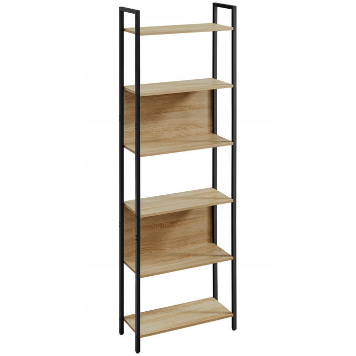Стелаж MUFART 60 x 186 x 24 см, чорний, дуб сонома