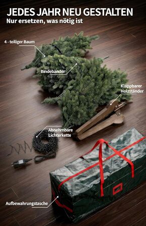 Штучна ялинка Menz Premium з LED-гірляндою, 200 см, преміум-якість (10 років гарантії)