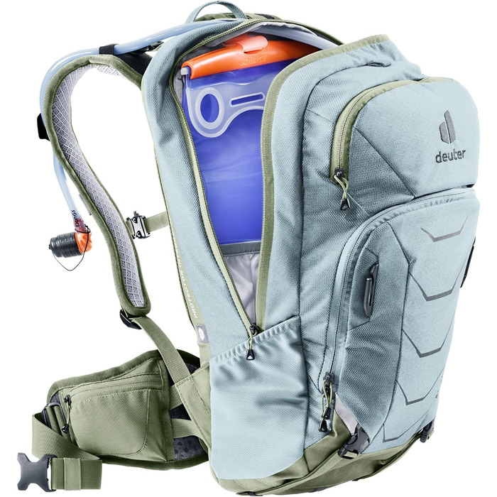 Жіночий велосипедний рюкзак Deuter Attack 14 SL із захистом, 14 л, зелений/хакі