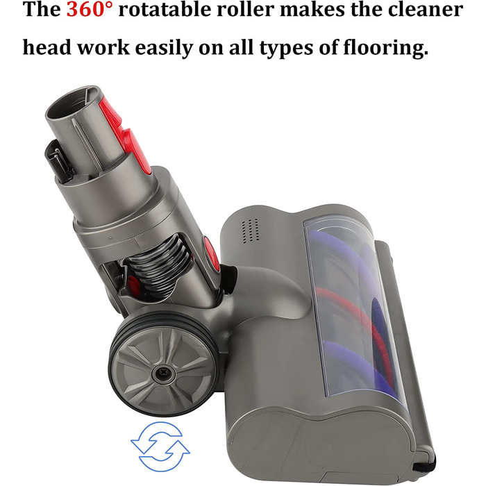 Турбощітка для підлоги з прямим приводом для пилососів Dyson V7/V8/V10/V11/V15, насадка для килимів з коротким ворсом і твердих підлог