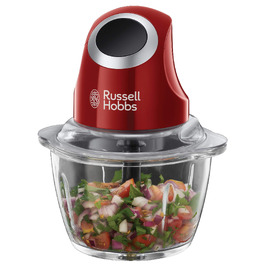 Електричний міні-подрібнювач Russell Hobbs Desire (24660-56) для овочів, фруктів та м'яса, скляна чаша 500 мл з кришкою для зберігання, червоний