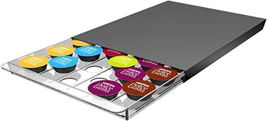 Диспенсер для капсул Tavola Swiss Cassetto на 30 Dolce Gusto, пластик та алюміній, мультиколір, 28x39x4,5 см