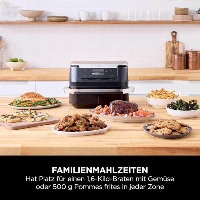 Аерофритюрниця Ninja FlexDrawer AF550EU 6.6 л, чорна: багатофункціональна фритюрниця 6-в-1 з великою шухлядою Dual Zone, функціями запікання та Max Crisp