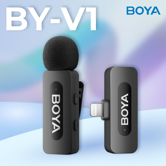 Бездротовий петличний мікрофон BOYA BY-V1 Lightning Black