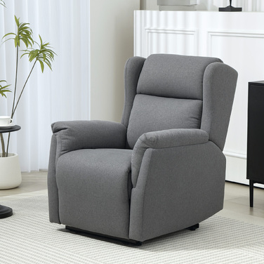 HOMCOM Recliner, Реклайнер для телевізора з функцією відкидання, Реклайнер для телевізора з пружинною пружиною, М'який реклайнер, крісло вантажопідйомністю до 150 кг для вітальні, спальні, темно-сірий