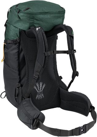 Туристичний рюкзак VAUDE Brenta 36+6 л, водонепроникний, з дощовиком, для жінок і чоловіків, зручний трекінговий рюкзак з органайзером, чорний/зелений