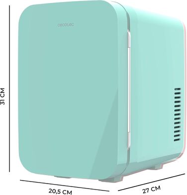 Міні-холодильник Cecotec Bolero MiniCooling Bahamas Mint, 6 л, 12V-220V, для авто та кемпінгу, охолодження та нагрівання