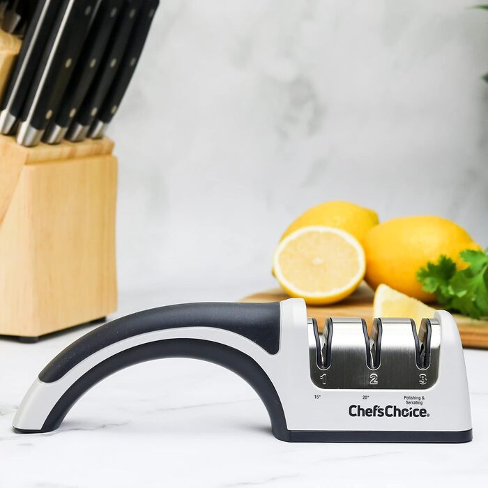 Точилка для ножів Chef's Choice Diamond Manual, 23.8 x 5.1 x 7.0 см, чорний/сріблястий