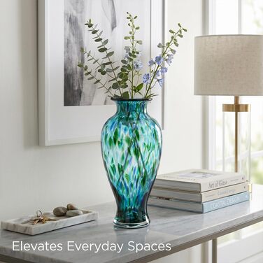 Ваза MuranoGlas Mevs, 30 см, блакитна, для квітів, декор столу, весілля, однотонна